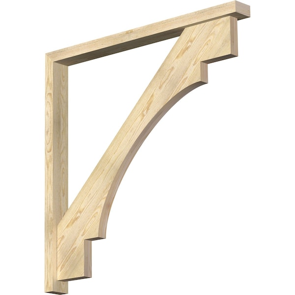 Ekena Millwork Merced Block Rough Sawn Bracket w/ Offset Brace, Douglas Fir, 4"W x 44"D x 44"H BKT0402X44X44MRC05RDF - main